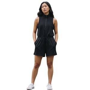 Athleta Retroterry Romper, black, Large, athleisure, sporty, lounge, everyday